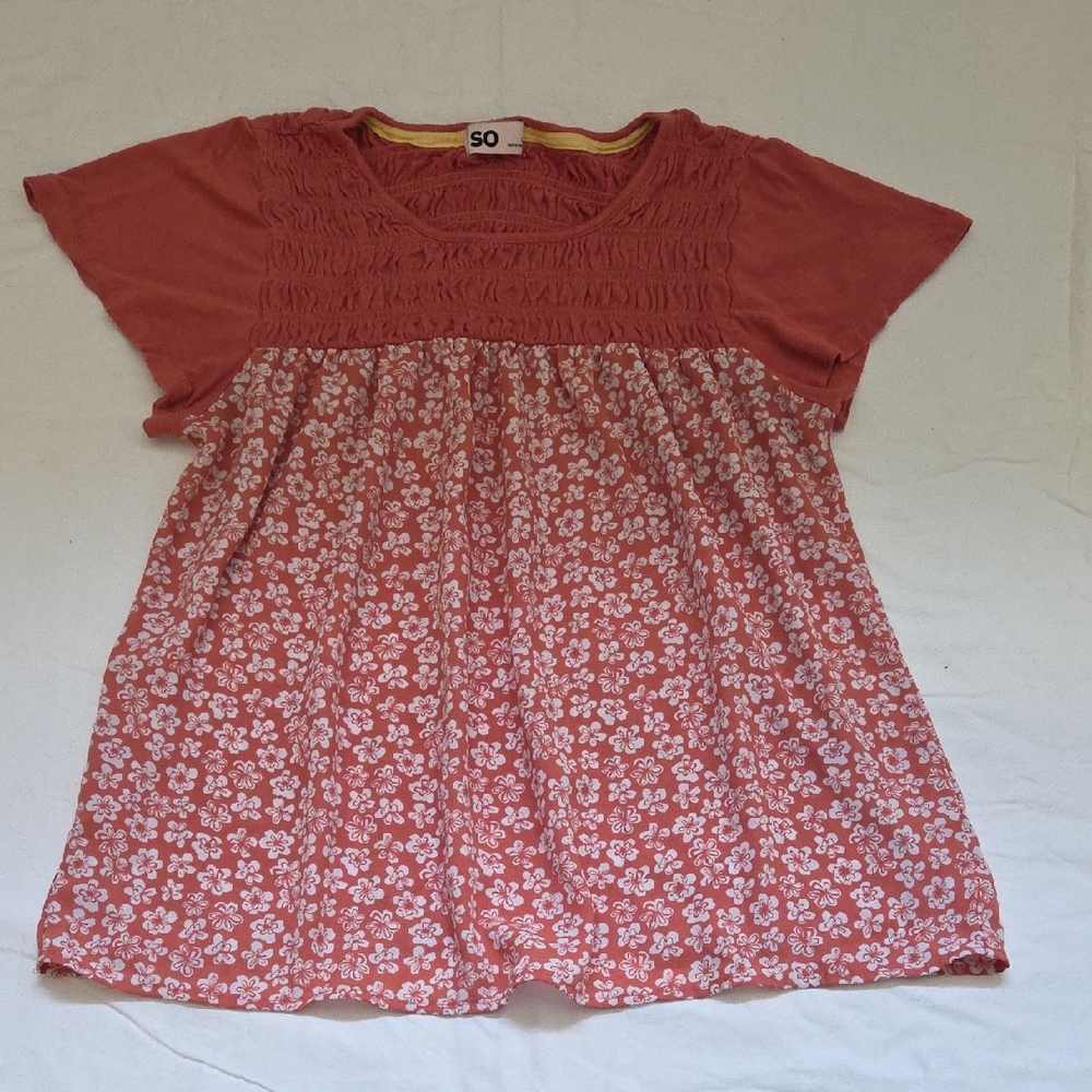 SO Coral and Yellow Textured Fabric